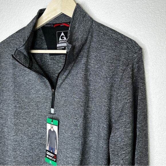 Gerry Long Sleeve 1/4 zip‎ Gray Striped pullover NWT L - Picture 3 of 8